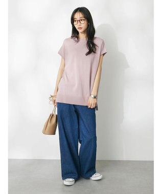 CRAFT STANDARD BOUTIQUE ＵＶカット接触冷感半袖ニットチュニック Pink