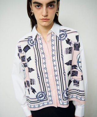 GRACE CONTINENTAL マリンスカーフコンビシャツ ピンク