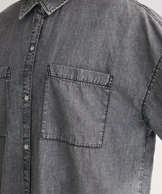 Green Parks 半袖シアーデニムシャツ Black