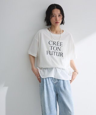 Green Parks ウエストドロストドッキングロゴプルオーバー Gray Mixture