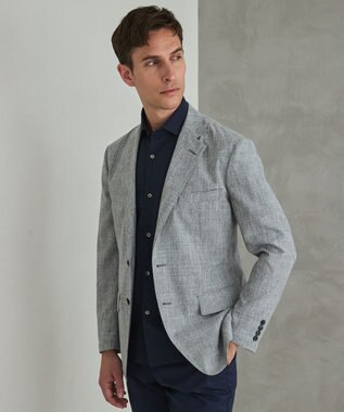 GOTAIRIKU 新クオリティ/KINGサイズ追加【洗える/シワになりにくい】タイワンタフタ  擬麻ジャケット ライトグレー系