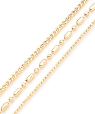 UNFILO マルチWAY 3連ネックレス ゴールド