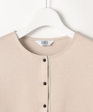 J.PRESS LADIES S 40Gポンチ クルーネック カーディガン ベージュ系