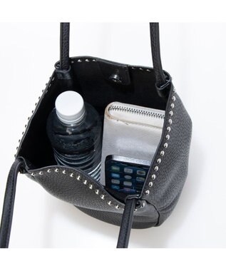 UNBILLION カシュカシュ cachecache / スタッズ付き縦型トートバッグ ブラック