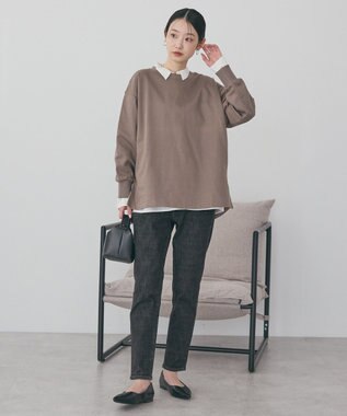 AMERICAN HOLIC サイドZIPスウェットプルオーバー Mocha