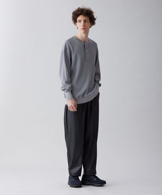 UNFILO MENS イージーケア ワッフル ヘンリーネック [23年春夏商品] グレー