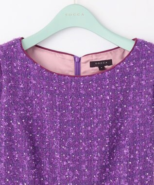 TOCCA CHIFFON TWEED ドレス パープル系