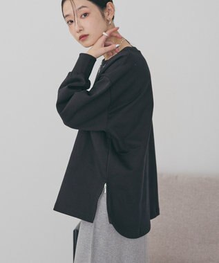 AMERICAN HOLIC サイドZIPスウェットプルオーバー Black