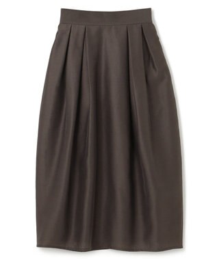 uncrave 【手洗い可】シャイニー シアー コクーンスカート（uncrave STANDARD） チャコールブラウン