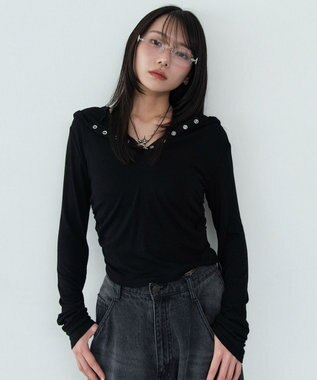 WEGO ヘンリーネックフードロンT