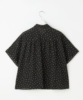 自由区 L 【WEB限定】コットンサッカープリント シャツ ブラック×ブラウン