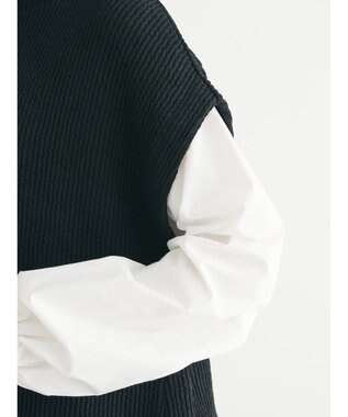 Green Parks ニットソードッキングチュニック Black