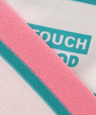 PW CIRCULUS 【WOMEN】【洗える/イージーケア】ロゴ ボーダー ニット ゴルフウェア レディース ピンク系1