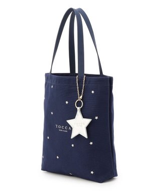 TOCCA 【chayさん着用】【WEB＆一部店舗限定・A4サイズ対応】LUCKY TWINKLE CANVASTOTE キャンバストートバッグ ネイビー系