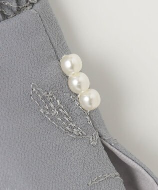 ANY SIS S 【洗える】ラインエンブロイダリー ドレス アイスグレー