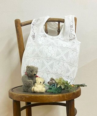 ROOTOTE 1088【洗濯可能】SC.ルーショッパーグランデ.レース-A 01：シロ