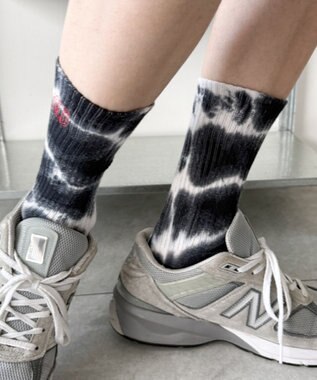 WEGO 刺繍ロゴタイダイソックス ブラック