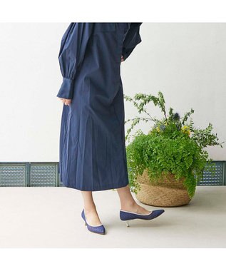 MODE ET JACOMO <carino>レースデザインパンプス ブルー