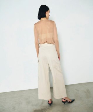 GRACE CONTINENTAL シアークルーニットトップ ベージュ