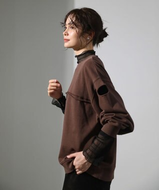 Green Parks ・ＤＯＵＢＬＥ　ＦＬＡＧＳ　カットオフピグメントスウェ Brown