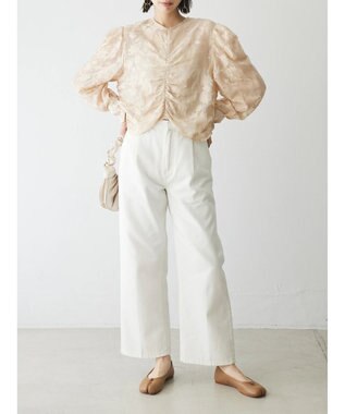 Green Parks AnriettMusee 花柄オパールシャーリングブラウス Beige