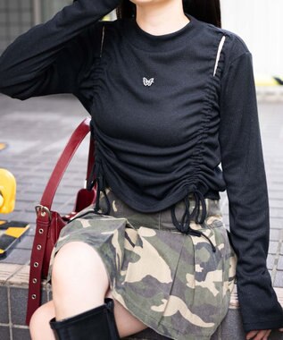 WEGO カットアウトドロストバタフライT ブラック