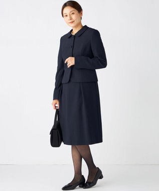 自由区 FORMAL 【お受験/セレモニーに】濃紺洗える/ストレッチワンピース+ジャケット ネイビー系