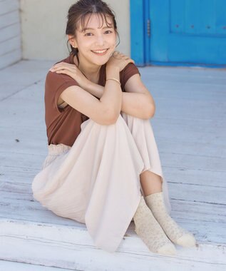 Tiaclasse 【安田美沙子さん着用】モノトーンジャガードソックス オフホワイト