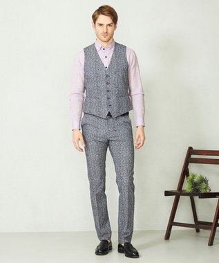 JOSEPH ABBOUD 【キングサイズ・カラー豊富/サステイナブル】リヨセルリネンサッカーシャツ パープル系