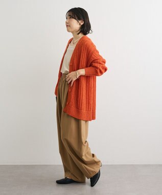 Green Parks シアーニットＶネックカーディガン Orange
