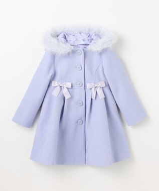 ANY KIDS 【フード取り外し可能】ウールライクコート サックスブルー