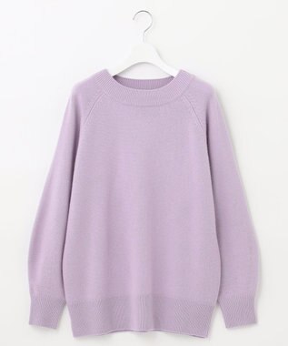 自由区 L 【洗える】ウールカシミヤブレンド ボートネックプルオーバー ローズ系