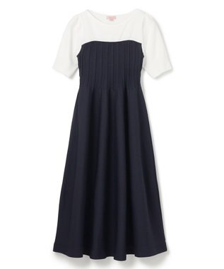 TOCCA BEA TOP KNIT DRESS ニットドレス オフ×ネイビー