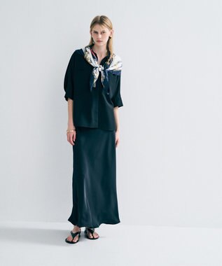 uncrave ライトダブルサテン バイアススカート ブラック