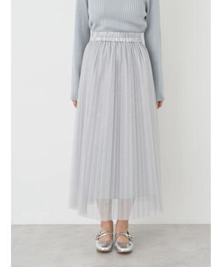 earth music&ecology チュールプリーツスカート Light Gray