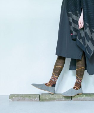 COQ サシコパッチワーク ハイソックス GR