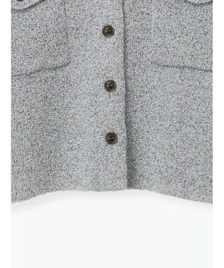 Te chichi メランジ衿ニットジャケット グレー