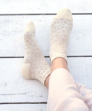 Tiaclasse 【安田美沙子さん着用】モノトーンジャガードソックス オフホワイト