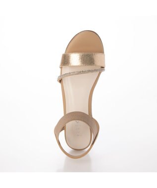 ing <Pitti>【WEB限定】ラインストーンウエッジサンダル ゴールド