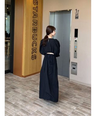 Green Parks AnriettMusee バックカットワークワンピース Black