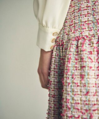 GRACE CONTINENTAL ツイードコンビワンピース ピンク