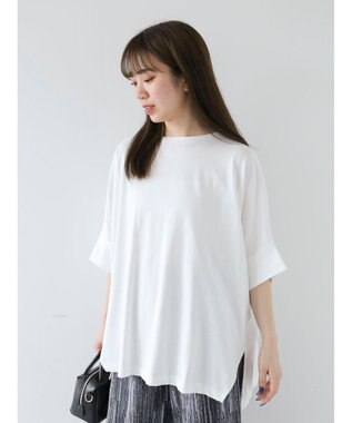 Green Parks 冷っとすずやか　ドルマンカット５分袖プルオーバー Off White