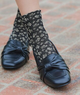 Tiaclasse 【安田美沙子さん着用】モノトーンジャガードソックス ブラック