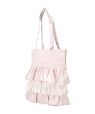 Maison de FLEUR サテンフロントフリルスクエアトートバッグ Pink