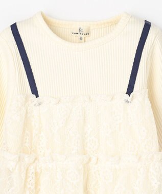 組曲 KIDS 【80-100㎝】スノウレースレイヤードトップス オフホワイト