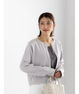 Te chichi パールビジューニットライトジャケット《2026 spring catalog item》 Ｓグレー
