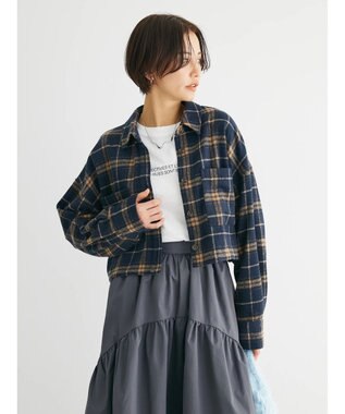 Green Parks ・ＥＬＥＮＣＡＲＥ　ＤＵＥ　シャギーチェックショートシャツ