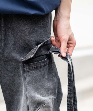 WEGO イージーマルチポケットデニムカーゴ デニムブラックソノタ