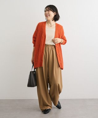 Green Parks シアーニットＶネックカーディガン Orange