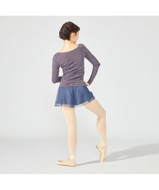 Chacott 【ノーソーイングニット】クリスタルバレリーナネックニット チャコルグレー